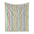thumbnail image 1 of Striped Soft Flannel Fleece Throw Blanket, Vertical Abstract Featured Swirl Lines Curved Sketchy Bands and Dots Display, Cozy Plush for Indoor and Outdoor Use, 50" x 70", Multicolor, by Ambesonne, 1 of 6