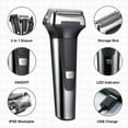 thumbnail image 4 of CNKOO Rasoir Électrique 3 en 1 Étanche Rasoir à Grille Humide/sèche kit de Soins Rechargeable pour Barbe Nez Poils Visage Argent, 4 of 8