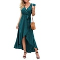 thumbnail image 6 of Aiyino Women's Summer Floral Print Cross V Neck Casual Comfort Dress Bohemian Long Dresses, 6 of 6