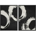 thumbnail image 2 of IDEA4WALL Framed Canvas Print Wall Art Set of 2 Black & White Paint Stroke Circle Rings Abstract Modern Art Decorative Contemporary Artwork for Bedroom, Office, Hotel - 24"x36"x2 Panels Black, 2 of 5