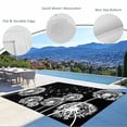 thumbnail image 3 of White Dandelion Outdoor Rug for Patio/Deck/Porch, Non-Slip Large Area Rug 6 x 9 Ft, Spring Flowers Botanical Vintage Black Indoor Outdoor Rugs Washable Area Rugs, Reversible Camping Rug Carpet Runner, 3 of 8