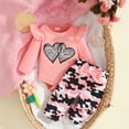 thumbnail image 2 of mgoYE Newborn Infant Baby Girl Clothes Fall Winter Outfits Heart Print Romper Camo Pants Infant Romper Pants Cute Baby Girls Clothes(Pink,12-18 Months), 2 of 8