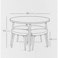 thumbnail image 5 of Mesa de Comedor Redonda de Madera con Bancos Tapizados y Acolchados de Estilo Moderno de Estructura Resistente Ideal para Optimizar Espacios - Mesa 90 cm y 4 Bancos + Kit de Armado, 5 of 5