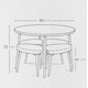 thumbnail image 5 of Mesa de Comedor Redonda de Madera con Bancos Tapizados y Acolchados de Estilo Moderno de Estructura Resistente Ideal para Optimizar Espacios - Mesa 90 cm y 4 Bancos + Kit de Armado, 5 of 5