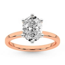 IGI Certified 3 Carat Oval Shape Lab Grown Diamond Engagement Ring | 14K Rose Gold |Solitaire Lab Diamond Ring | FG-VS1-VS2 Quality Friendly Diamonds