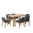 thumbnail image 1 of Juego de Comedor de Madera con 6 Sillas Tapizadas para 6 Personas, Mesa y Sillas para Comedor y Cocina, Midtown Concept Amalfi, Roble y Gris Oscuro, 1 of 5
