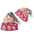 thumbnail image 2 of NMMUED Christmas Hat Christmas Beanie Holiday Hats Christmas Accessories Party Hats for Adults Pink M, 2 of 4