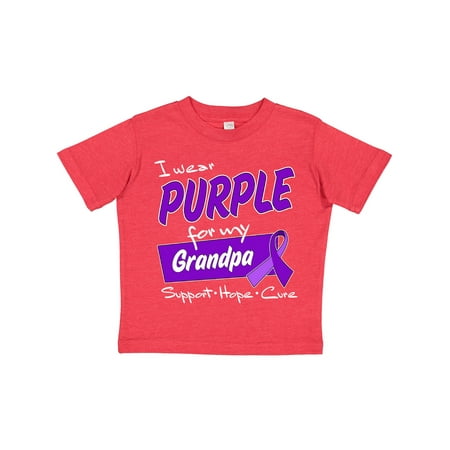 

Inktastic I Wear Purple for My Grandpa-Support Hope Cure Gift Toddler Boy or Toddler Girl T-Shirt