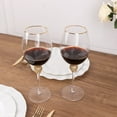 thumbnail image 6 of Efavormart Set of 6 Gold Rimmed Clear Wine Goblet Glasses with Rhinestones Studded Stem, 16oz Handblown Glassware Vintage Crystal Water Goblet Cocktail Glasses - 10", 6 of 11