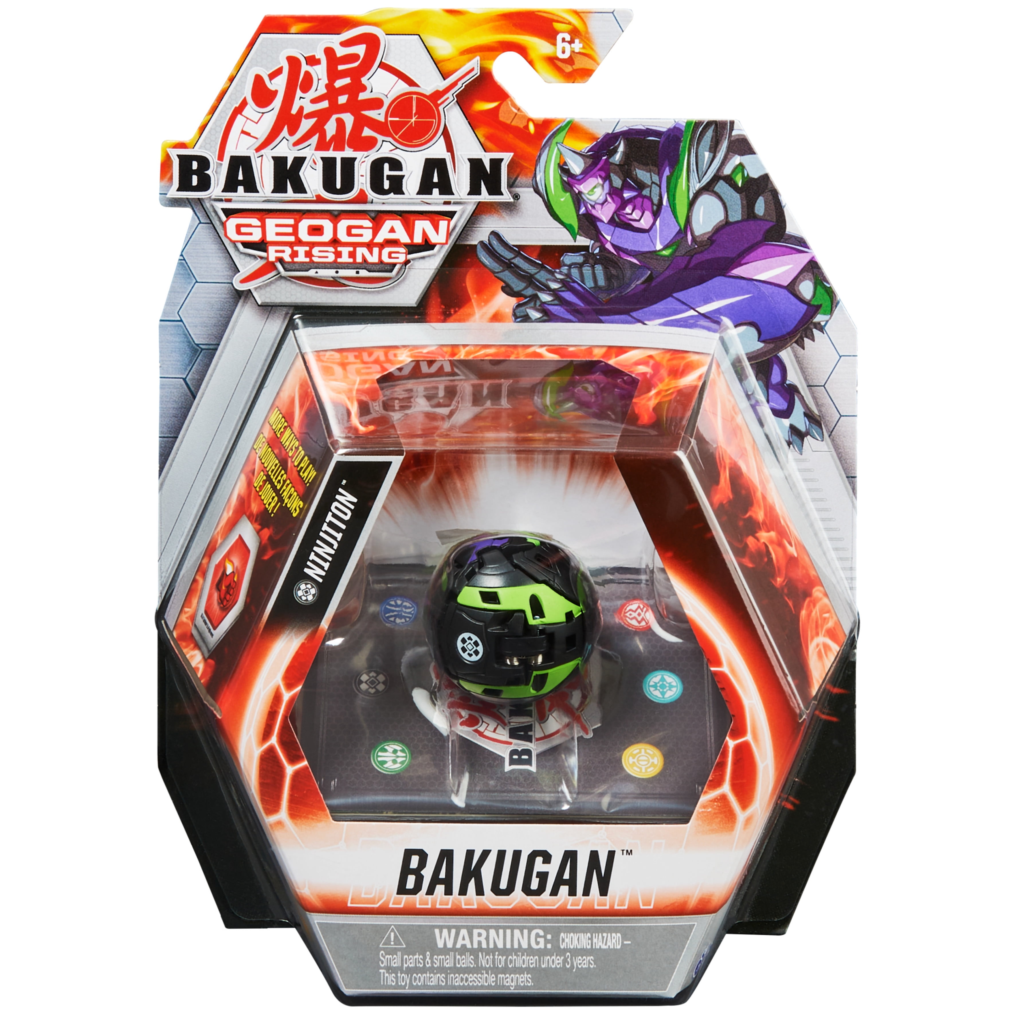 Bakugan, Ninjiton, 2-inch Tall Geogan Rising Collectible Action Figure and Trading Card