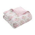 thumbnail image 4 of Paris Hilton Coquette Blush Pink Floral Quilt Set, King, Reversible 3-Piece Bedding, Lightweight, 4 of 14