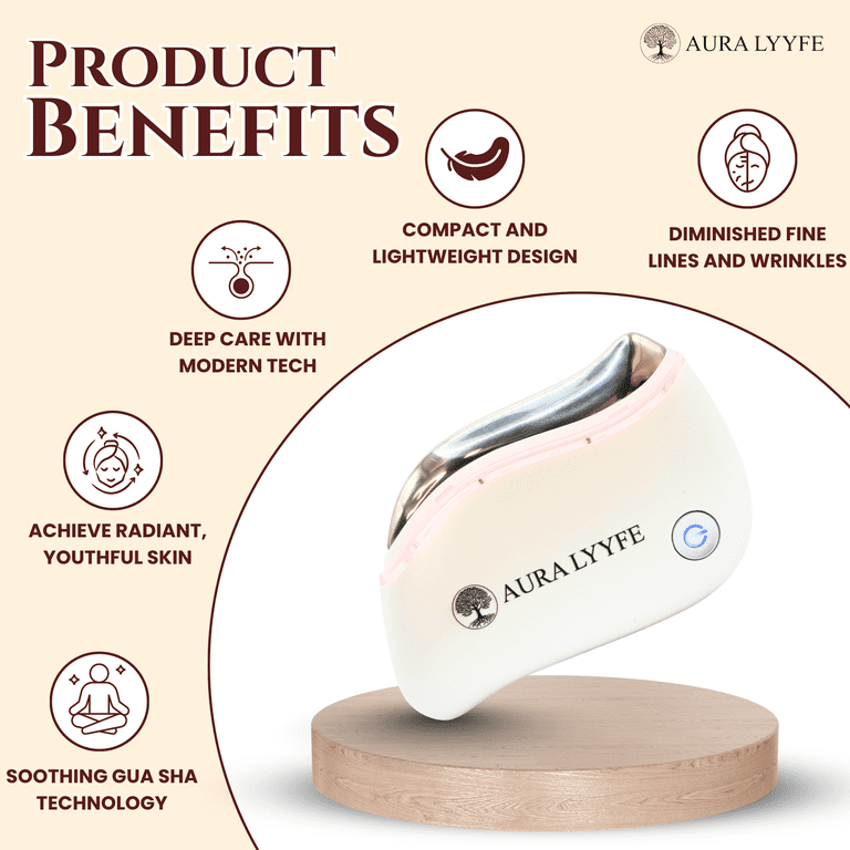 Aura Lyyfe Heated Gua Sha Face Sculpting Tool with Red Light Therapy &  Vibration  Lifting, Tightening & Massage for Face and Neck - Walmart.com