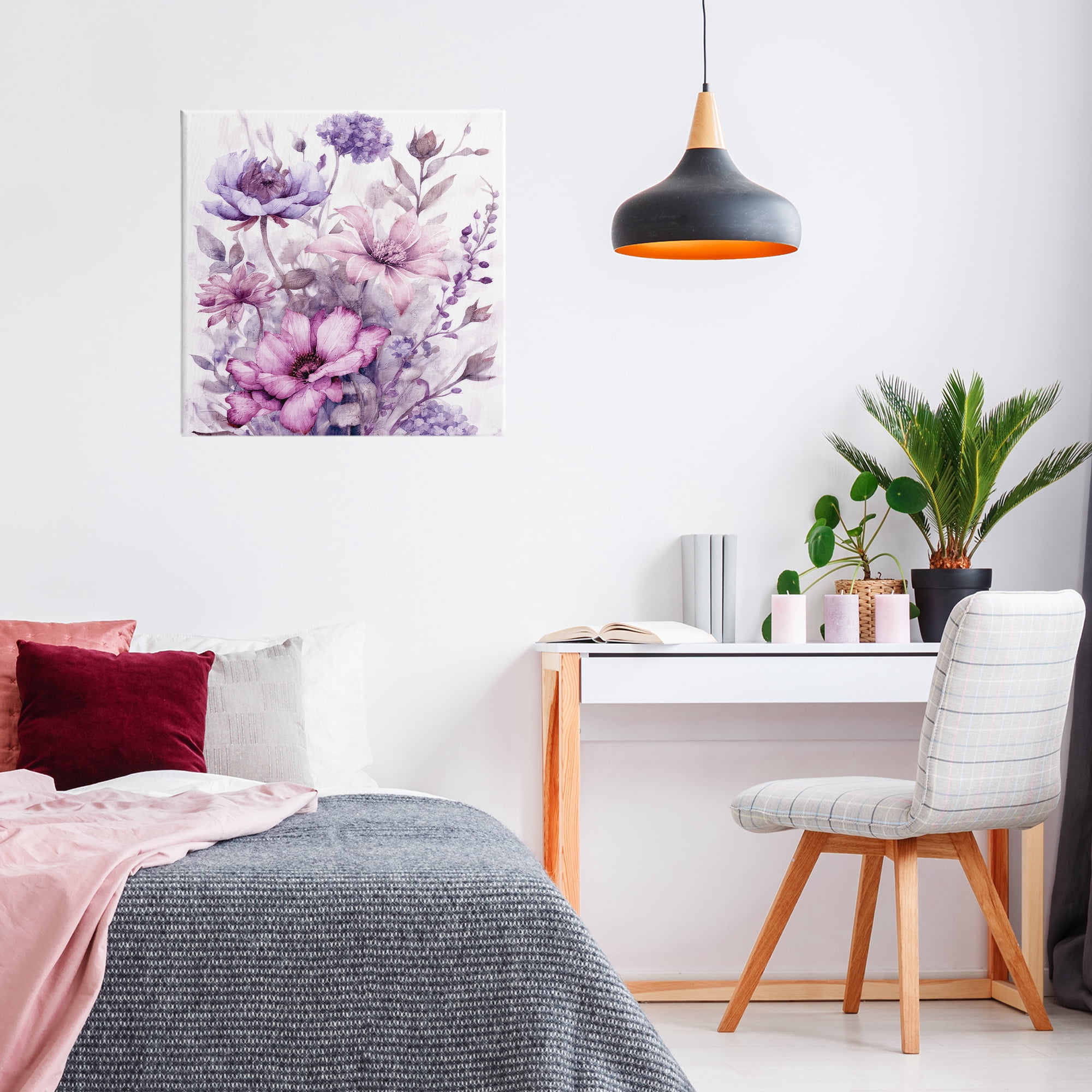 Stupell Industries Purple & Blush Florals Canvas Wall Art, design by Kim Allen