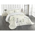 thumbnail image 3 of Ambesonne Dragonfly Quilted Bedspread Set 3 Pcs, Forest Animals Circle, King Size, Multicolor, 3 of 5
