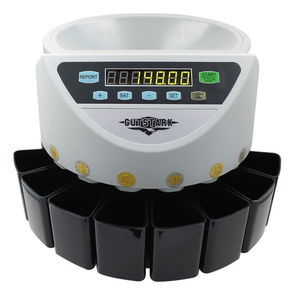 Contadora de Dinero Gutstark Separadora Clasificadora Monedas 7 Tipos de Monedas