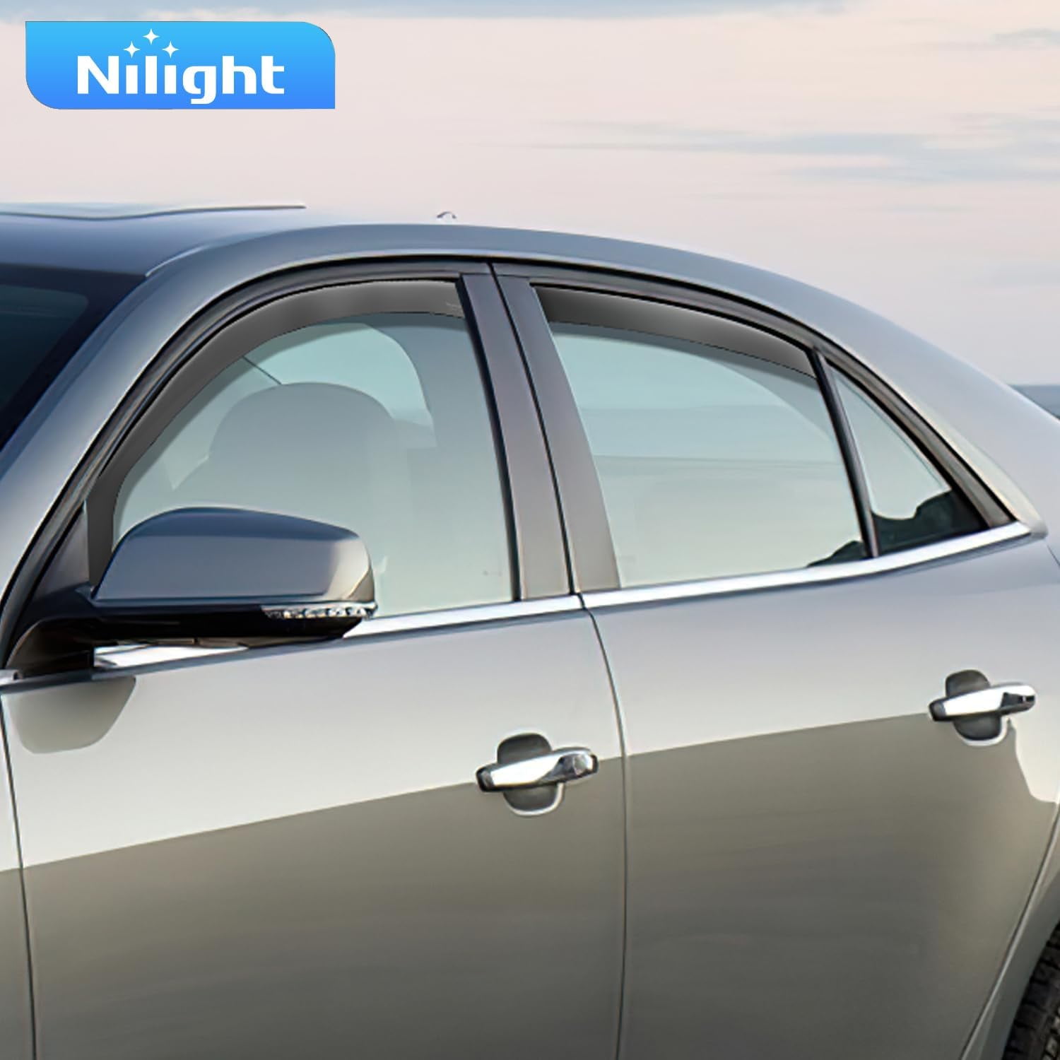 Nilight In-Channel Window Deflectors for Toyota Venza 2021-2025, Vent Window Visors Rain Guards, 4PCS