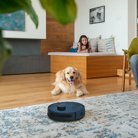 bObsweep - Dustin Wi-Fi Connected Self-Emptying Robot Vacuum and Mop - Navy