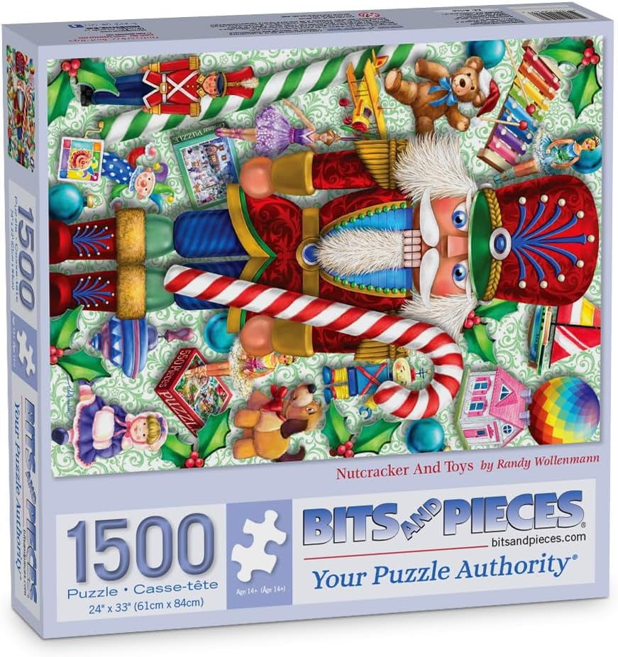 Bits & Pieces 1500‑Pc Nutcracker & Toys Christmas Puzzle, 24x33in
