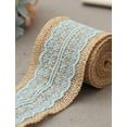 thumbnail image 4 of AK-Trading 2.5" Wide x 10 Yards Long Natural Burlap Craft Ribbon with Lace (Jute Ribbon, Burlap Tape, Rustic Decor) with Baby Blue Lace, 4 of 4