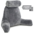 thumbnail image 4 of Cover - Bed Rest Reading Pillow - Replacement Cover, Dark Grey, 4 of 6
