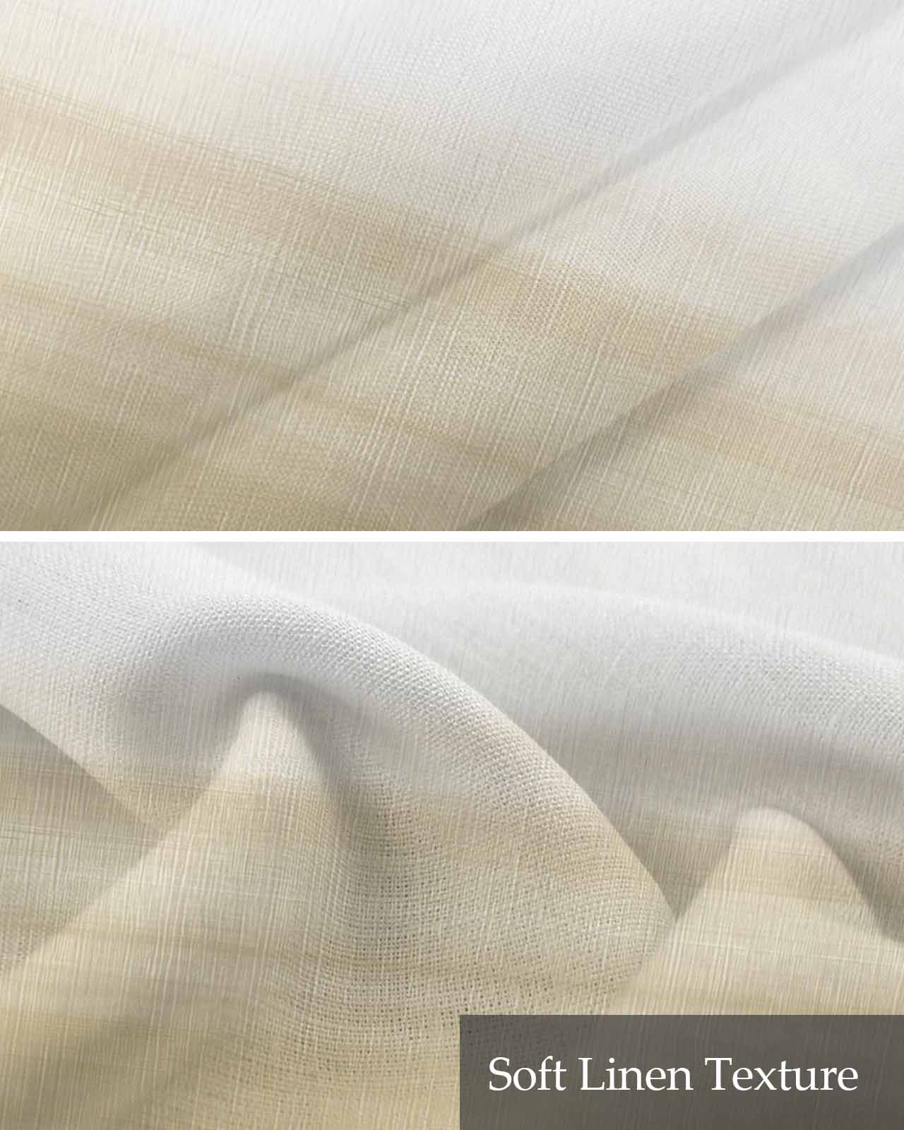 Beige White Stripes Kitchen Valances for Windows Farmhouse Linen Window Valance Curtain for Living Room Window Treatment Farmhouse Modern Gradient Lines Valance Rod Pocket Topper Drape, 60 x 18 Inch