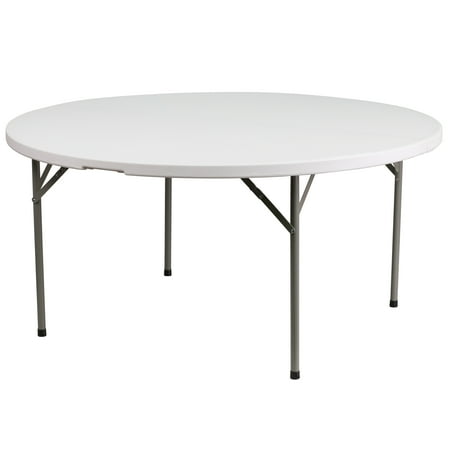flash furniture elon 5-foot round granite white plastic folding table