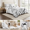 thumbnail image 6 of Twin XL Quilt Set 68''x98'', Spring Floral Lightweight Summer Bedspread Coverlet Set with 2 Pillow Shams, Modern Elegant Pastoral Flowers Black Breathable All Season Quilt Bedding for Dorm/Guest Room, 6 of 9