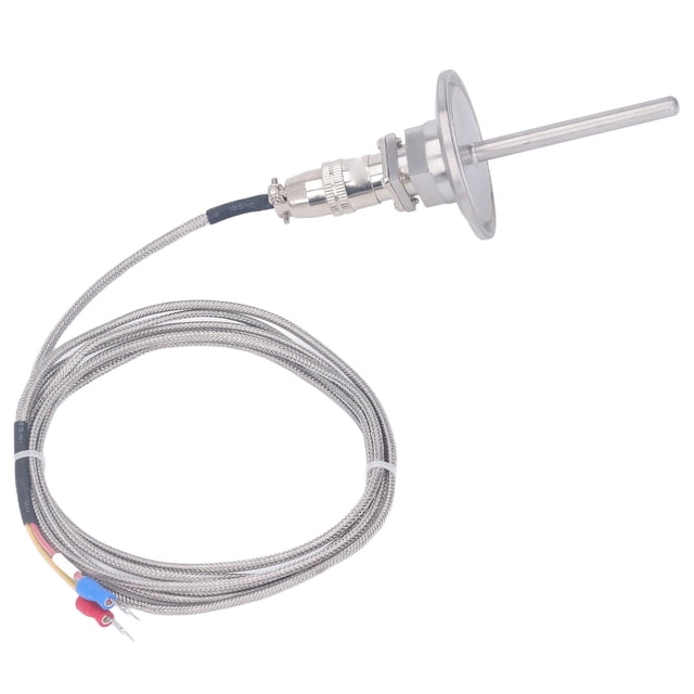 Risegun Termopar Tipo K, Sonda del Sensor De Temperatura De 6mm, Línea De Detección con Conector Rápido De Enchufe De Aviación, 2 Metros