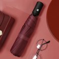 thumbnail image 1 of 1 PACK Travel Umbrella Windproof 8 RIBS Auto Open & Close Collapsible Folding Small Compact Umbrella for Rain Red Wine, 1 of 5