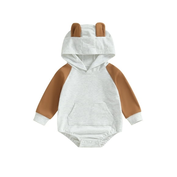 FOCUSNORM Sweat à Capuche pour Bébé Combinaison Décontractée à Manches Longues pour Nouveau-Né Fille Garçon Vêtements Mignons
