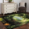thumbnail image 3 of Rectangle Area Rugs 2.7 x 5 Ft, Forest Non-Slip Residential Carpet, Nature Woodland Spring Scenic Green Trees Flower Indoor Crawling Mats Runner Rugs for Living Room/Dining Room/Bedroom, 3 of 8