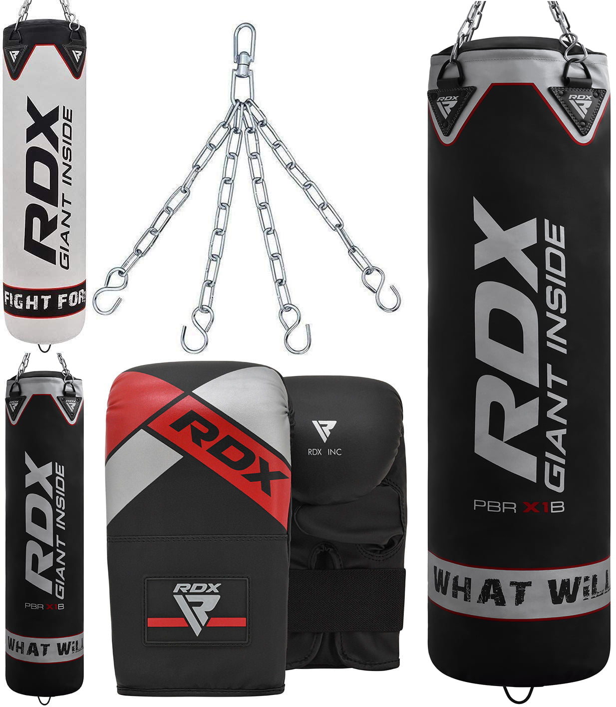 RDX Punching Bag Glove filled Hanging Set Kick Boxing MMA Heavy Punch Training 