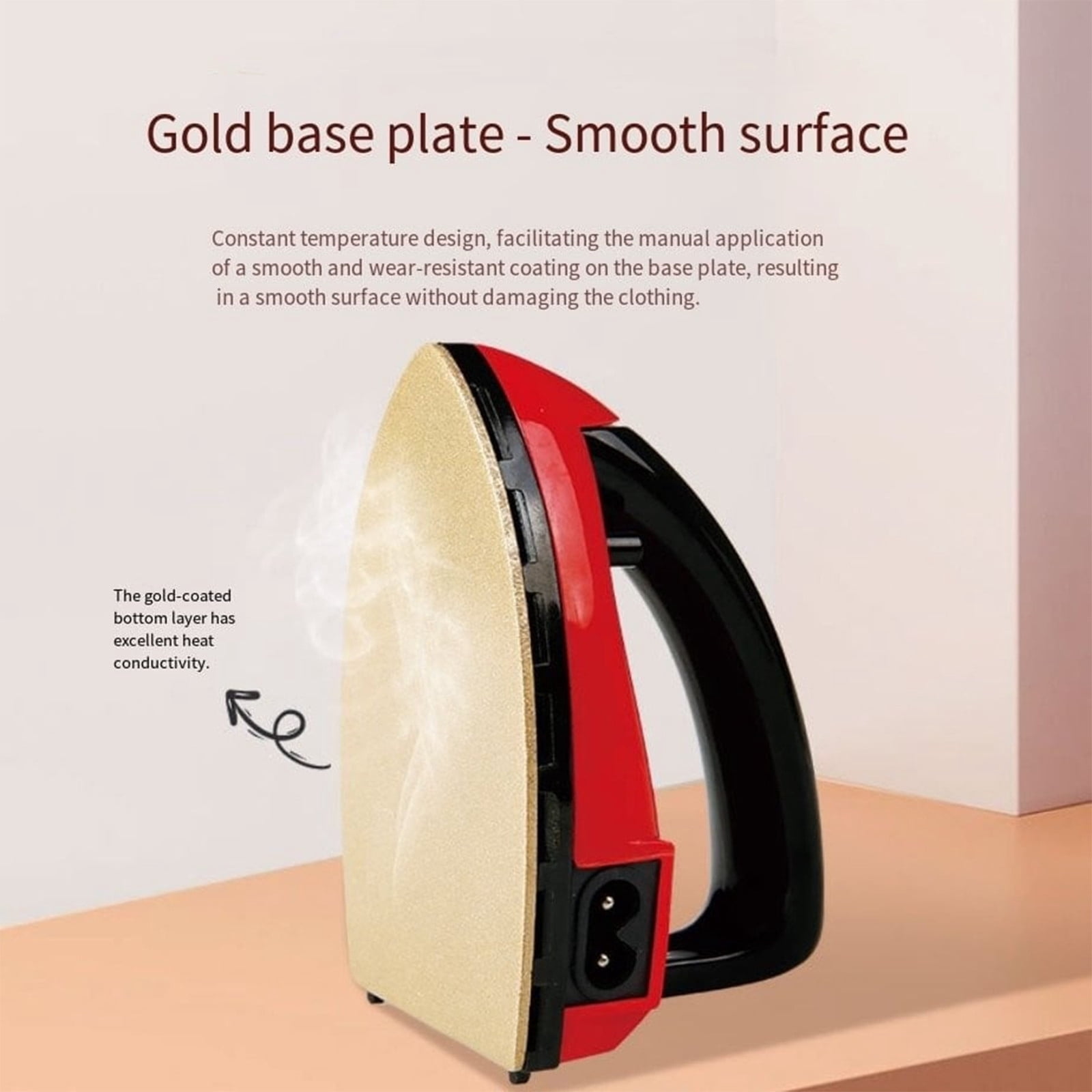 Palm-Sized Steam Iron, Mini Portable Steam Iron, Travel-Size Handheld Iron, Compact Designs with 170°C Temperature Control for Quicks Wrinkle Removal