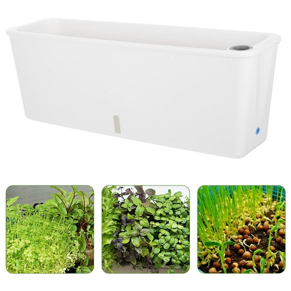 Raindrops Narrow Self-Watering Planter Box With Drainage Hole For Indoor And Outdoor Plants Vegetable Herbs Flowers Rectangular Windowsill Flower Pot For Small Spaces Balcony
