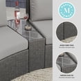 thumbnail image 4 of Martha Stewart Indoor-Outdoor Tapered Patio Side Table with Inset Tempered Glass Top in Gray Rattan Wicker, 4 of 13