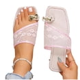 thumbnail image 5 of THDHVS White Sandals woman,Flat Sandals for Women,Women Summer Mesh Slip On Sandals Elegant Toe Loop Style for Dressy Outfits White, 5 of 10