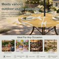 thumbnail image 6 of Round Outdoor Tablecloth with Umbrella Hole and Zipper, Yellow Starfish Coastal Tablecloth with Elastic Waterproof, Summer Beach Nautical Sea Ocean Patio Table Covers for 45" - 54" Pool Tables, 6 of 9