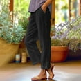thumbnail image 1 of WILLBEST Pantalones Largos Casuales de Lino para Mujer con Cintura Elástica y Botones: Cómodos, elegantes y Versátiles para Cualquier Ocasión. XXXL, 1 of 3