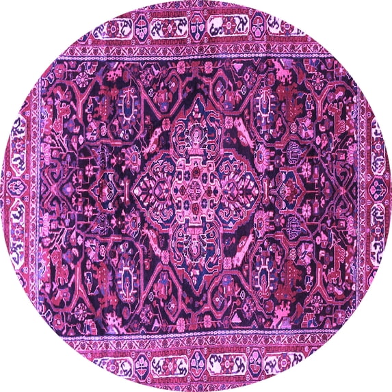 Ahgly Company Indoor Round Persian Purple Traditional Area Rugs, 7' Round