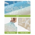 thumbnail image 4 of Blue Beige Ombre Coastal Bar Stool Covers Set of 2, Nautical Beach Starfish Coral Summer Stretch Bar Chair Covers with Backs, Removable Pub Counter Height Chair Cover for Kitchen Dining Room Cafe, 4 of 7