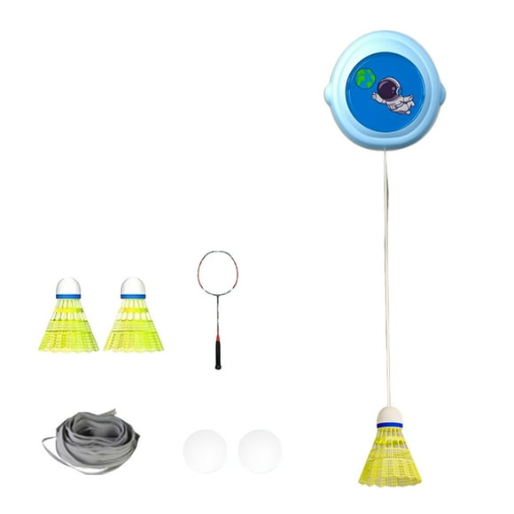 Hearth & Gear Badminton Training Tool Self Practice Trainer Aid Badminton Training Kit Practice Self Study Stretch Badminton Device Elastic Badminton Trainer Set