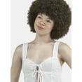 thumbnail image 4 of No Boundaries Flyaway Tie-Front Top with Scallop Lace Trim, Women's, 4 of 5