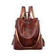 thumbnail image 2 of Womens Backpack Fashion Bookbag Backpack for Women Simple Large Capacity Daypack Brown One Size, 2 of 4