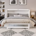 thumbnail image 3 of Northfield Lit Escamotable Moderne en Bois Massif Format Grand avec Matelas, Blanc, 3 of 20