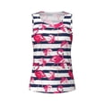 thumbnail image 4 of Haiem Dark Blue Stripes and Flamingos Workout Tank Tops for Women, Athletic Sports Slim-Fit Tank Tops, Compression Sleeveless Dry Fit Shirts,Athletic Shirt-Small, 4 of 9