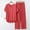 Red, variant on Goodtrade8 Straight Leg Pants Pajamas for Woman Holiday 2 Piece Solid Color V-Neck Casual Sleepwear Short Sleeve Holiday Woman Pajamas