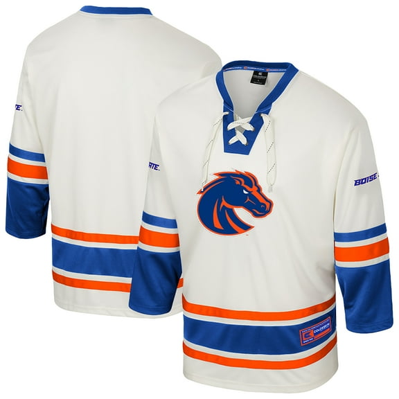 Men's Colosseum Cream Boise State Broncos Puck Proud Fashion Hockey Jersey