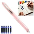 thumbnail image 1 of Pencil Curler Under $10 Pen Retractable: 0.38mm Blue& Transparent Barrel Includes 5 Refillable Ink Cartridges Clictek Medium Nib Transparent Barrel For Smooth Writing No Leaking（11.5ml）, 1 of 9
