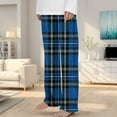thumbnail image 2 of Boys Pajama Pants Long Sleep Pants Soft Elastic Waist Pajama Bottoms Plaid Loose Soft Lounge Sleepwear with 2 Pockets,Blue,150, 2 of 4