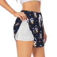 thumbnail image 3 of Lsque Astronaut Surfing Printed Women's Running Shorts with Liner Pockets,Elastic Quick Dry Workout Athletic Gym Yoga Shorts,Womens High Waist Shorts-XX-Large, 3 of 9